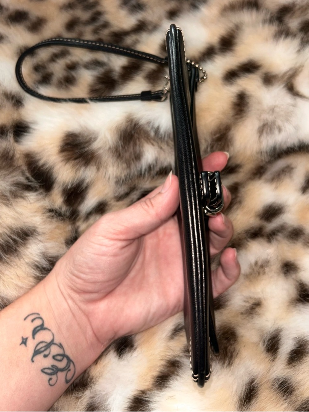 Coach Soho Black Leather Wristlet with Silver Buckle - Picture 5 of 14